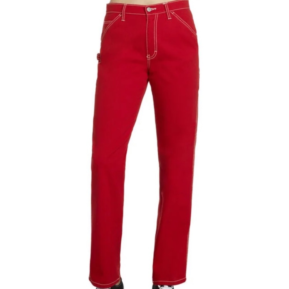 dickies women’s relaxed fit red carpenter pants